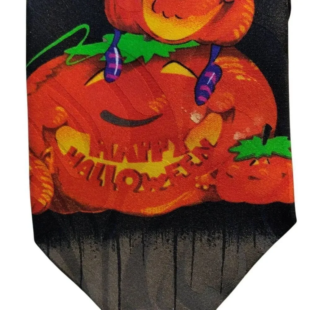 Happy Halloween Pumpkins and Bats Tie by Hallmark NovelTies